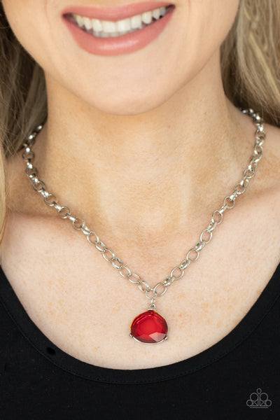 Paparazzi Necklaces- Gallery Gem - Red