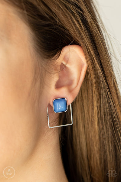 Paparazzi Earrings -  FLAIR and Square - Blue