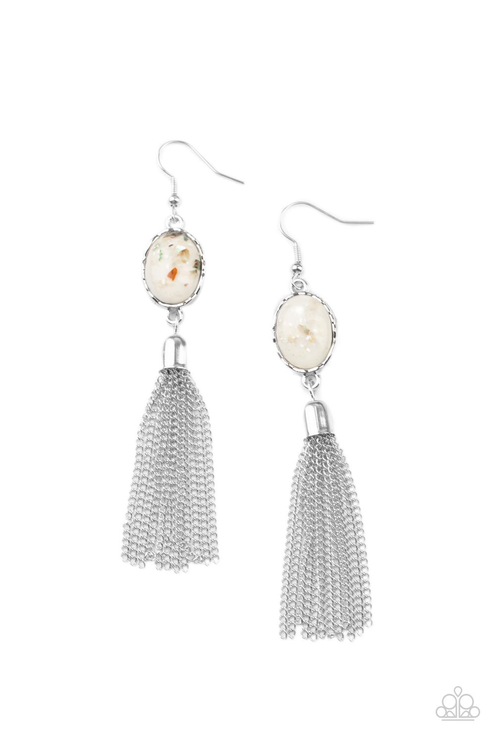 Paparazzi Earrings - Oceanic Opalescence - White