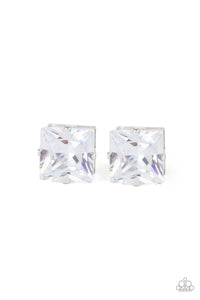 Paparazzi Earrings - Times Square Timeless - White