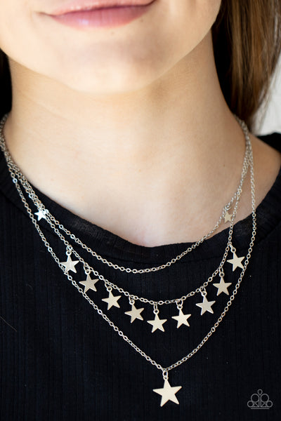 Paparazzi Necklaces - Americana Girl - Silver