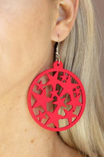 Paparazzi Earrings - Cosmic Paradise - Red