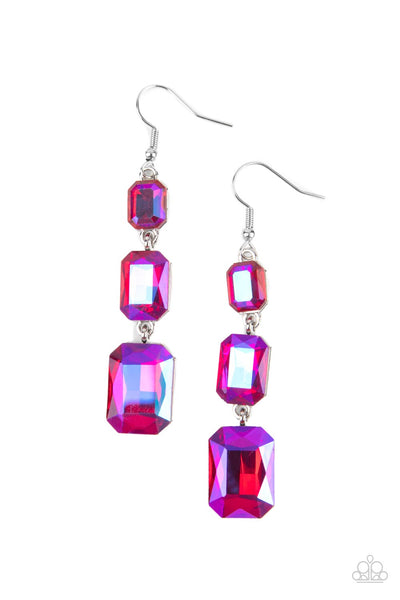 Paparazzi Earrings- Cosmic Red Carpet - Pink