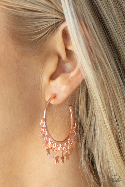 Paparazzi Earrings - Happy Independence Day - Copper