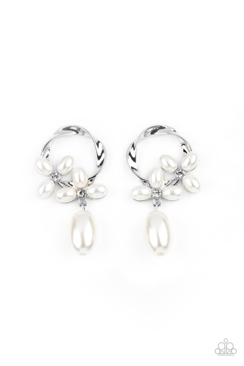 Paparazzi Earrings -  Elegant Expo - White