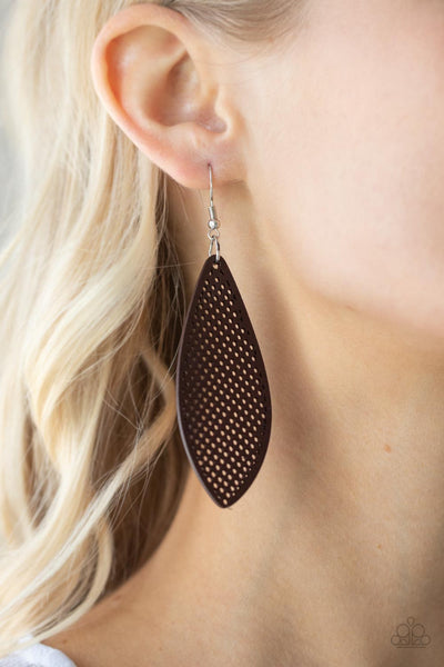 Paparazzi Earrings - Surf Scene - Brown