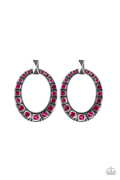 Paparazzi  Earrings -  All For GLOW - Pink - SHOPBLINGINGPRETTY