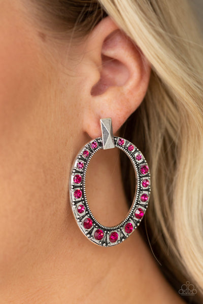 Paparazzi  Earrings -  All For GLOW - Pink - SHOPBLINGINGPRETTY