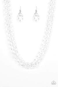 Paparazzi Necklace- Put It On Ice - White - SHOPBLINGINGPRETTY