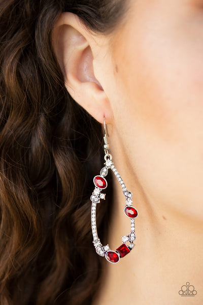 Paparazzi  Earrings -  Quite The Collection - Red - SHOPBLINGINGPRETTY