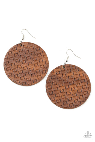 Paparazzi Earrings- WEAVE Me Out Of It - Brown