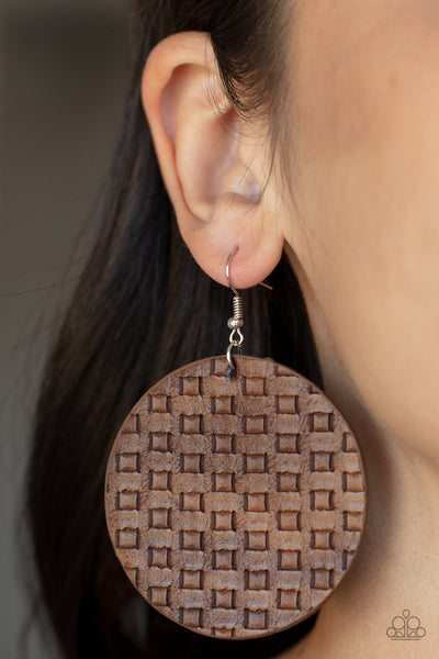 Paparazzi Earrings- WEAVE Me Out Of It - Brown