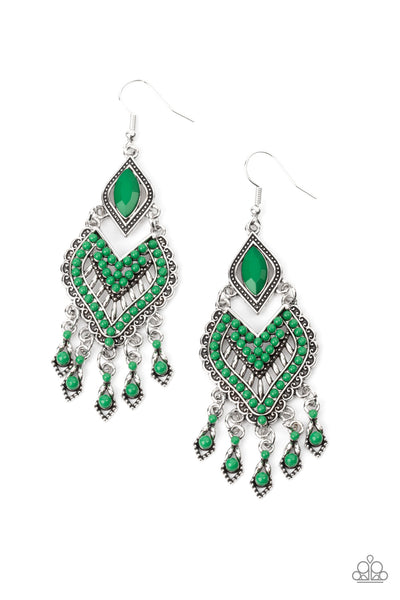 Paparazzi Earrings - Dearly Debonair - Green