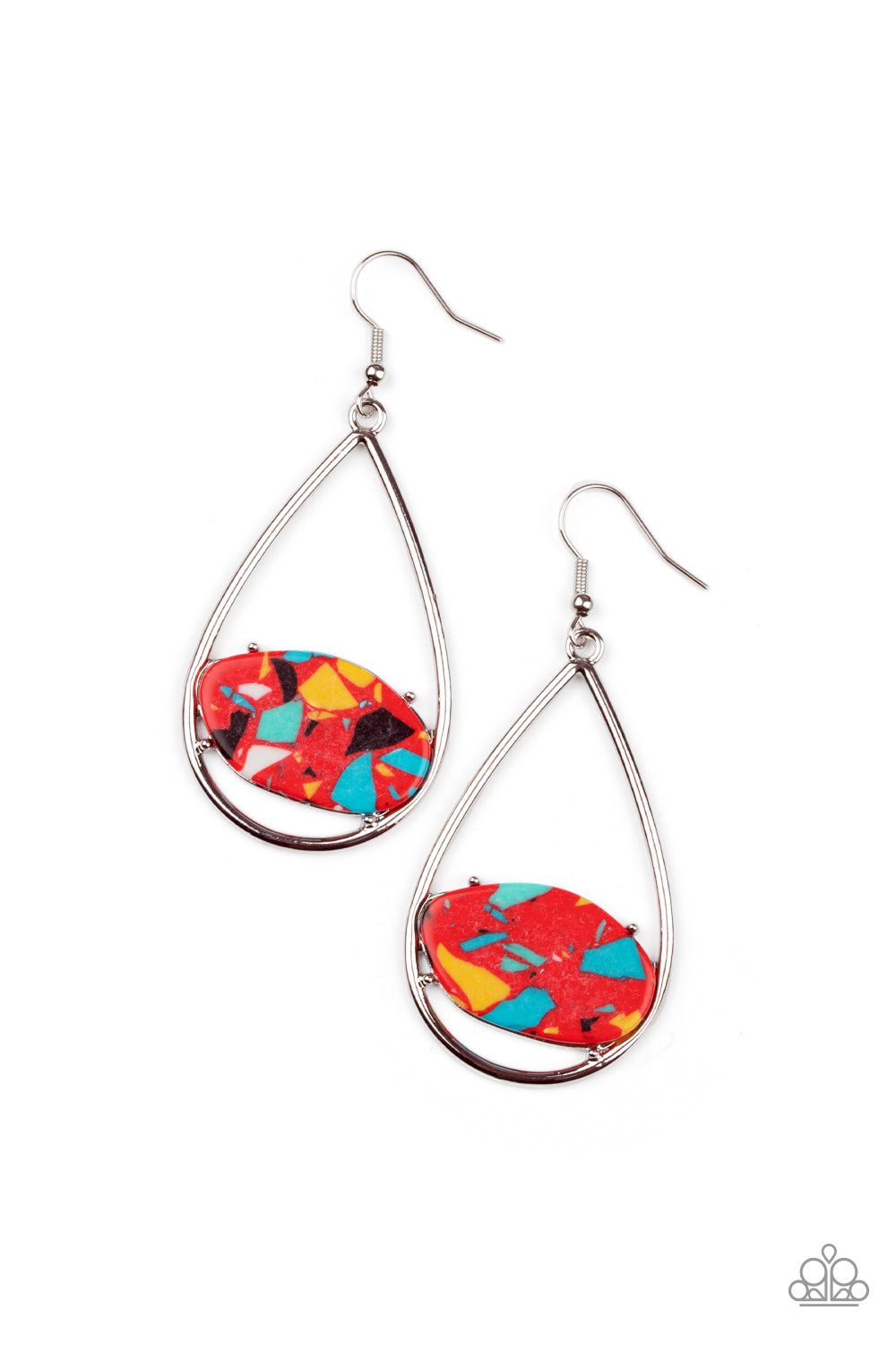 Paparazzi Earrings - Tropical Terrazzo - Red