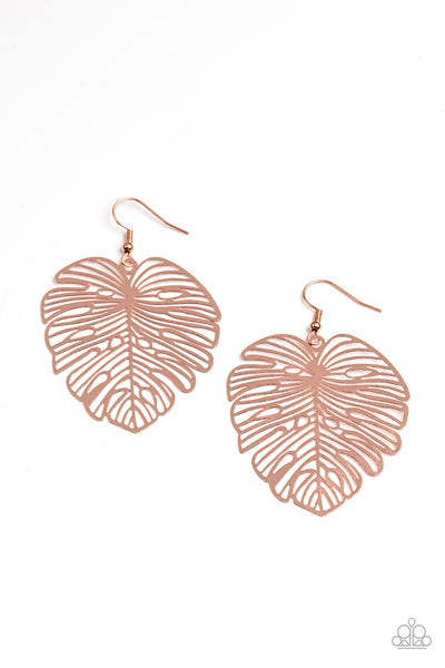 Paparazzi Earrings -  Palm Palmistry - Copper