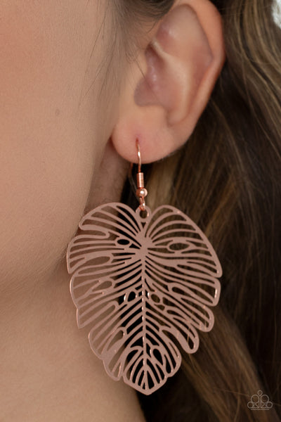 Paparazzi Earrings -  Palm Palmistry - Copper