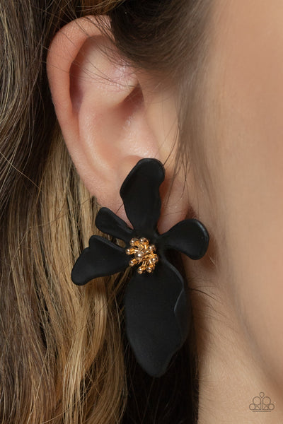 Paparazzi Earrings - Hawaiian Heiress - Black