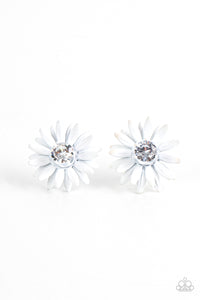 Paparazzi Earrings - Sunshiny DAIS-y - White