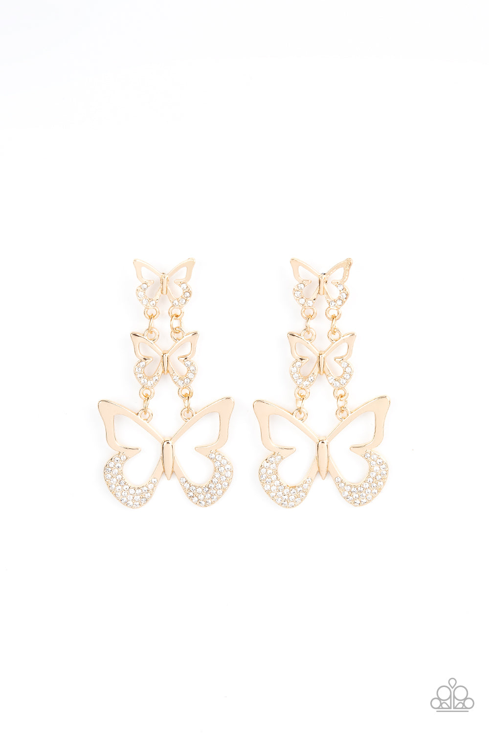 Paparazzi Earrings - Flamboyant Flutter - Gold