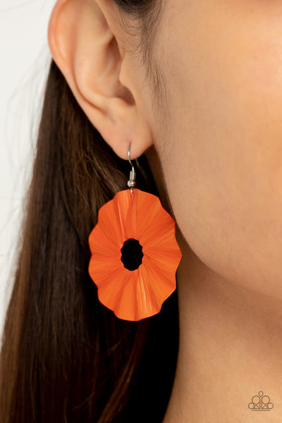 Paparazzi Earrings  - Fan the Breeze - Orange