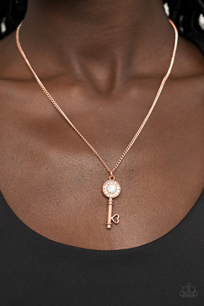 Paparazzi Necklaces - Prized Key Player - Copper