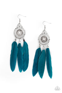 Paparazzi Earrings - Pretty in PLUMES - Blue