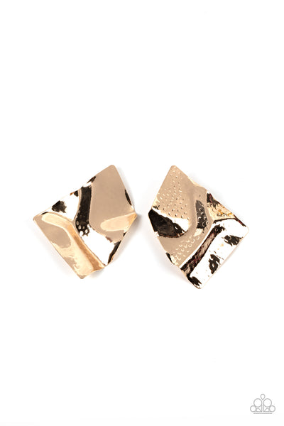 Paparazzi Earrings - Modern Maverick - Gold