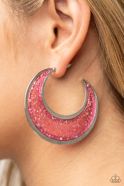 Paparazzi Earrings - Charismatically Curvy - Pink