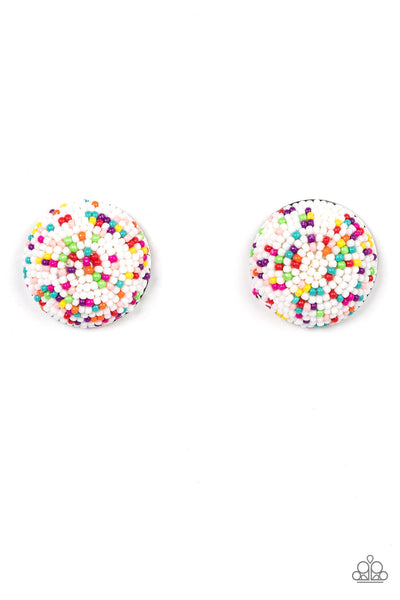 Paparazzi Earrings - Kaleidoscope Sky - White