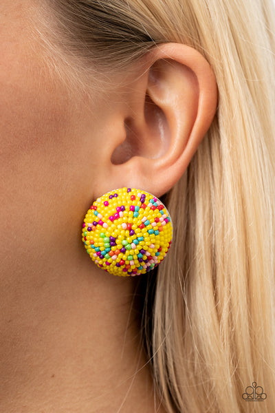 Paparazzi Earrings - Kaleidoscope Sky - Yellow