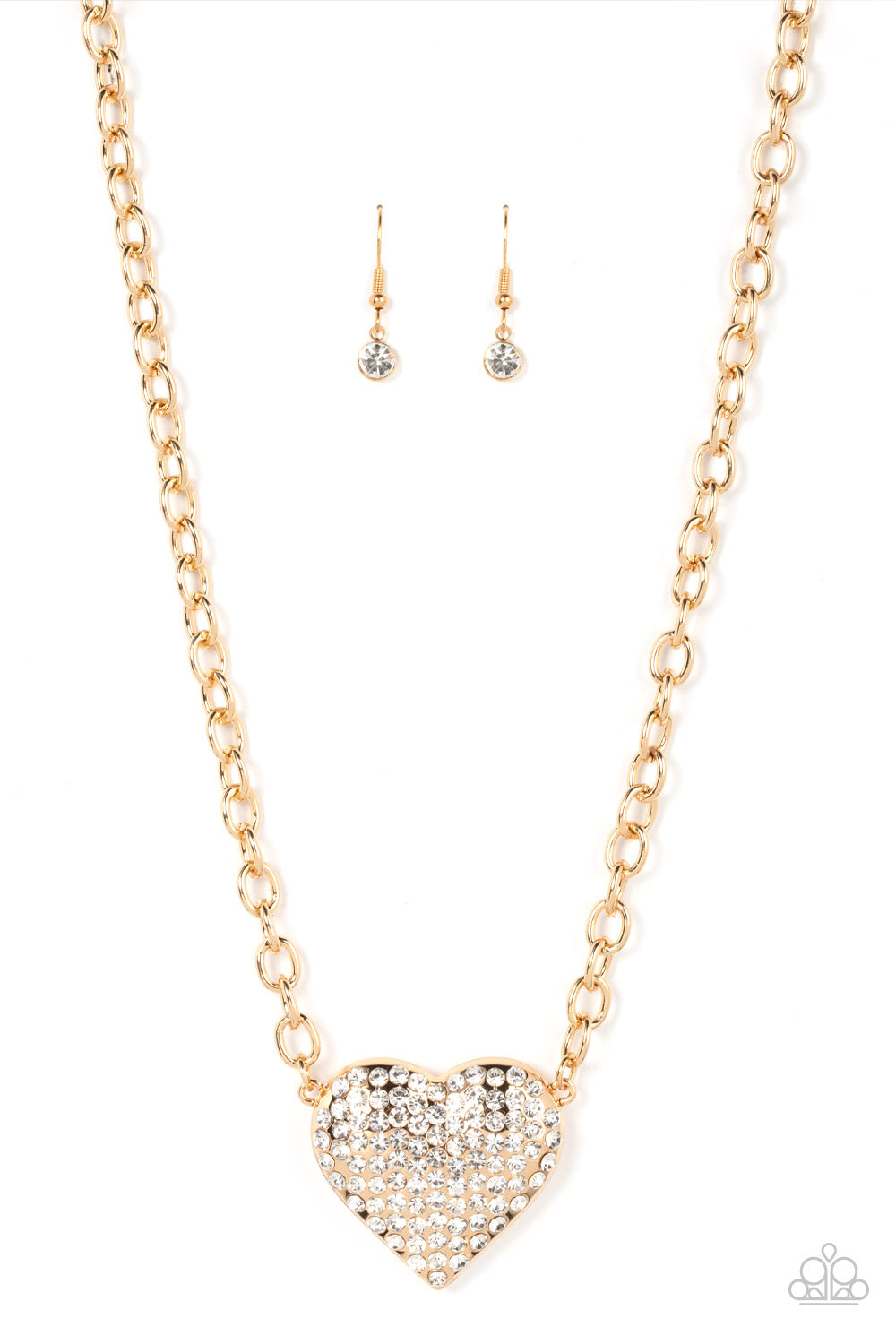 Paparazzi Necklaces - Heartbreakingly Blingy - Gold