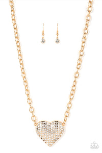 Paparazzi Necklaces - Heartbreakingly Blingy - Gold