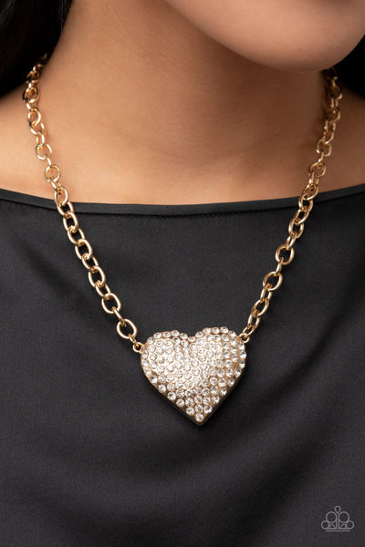 Paparazzi Necklaces - Heartbreakingly Blingy - Gold