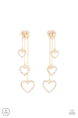 Paparazzi Earrings - Falling In Love - Gold