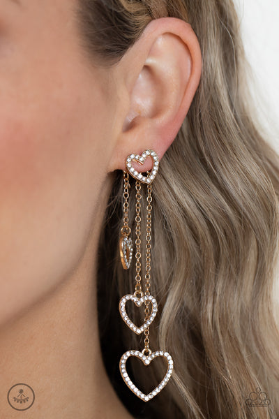 Paparazzi Earrings - Falling In Love - Gold