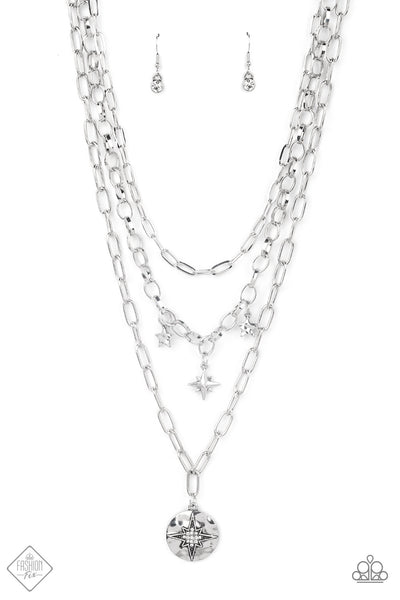 Paparazzi Necklaces - Under the Northern Lights - White (Fashion Fix April 2022)