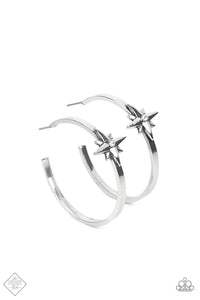 Paparazzi Earrings-  Lone Star Shimmer - White (Fashion Fix April 2022)