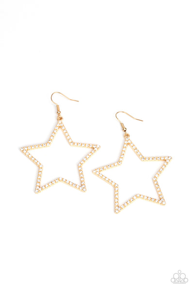 Paparazzi Earrings - Supernova Sparkle - Gold