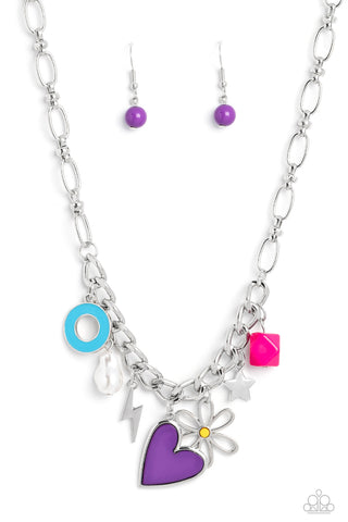 Paparazzi Necklace - Living in CHARM-ony - Purple