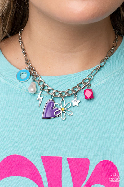 Paparazzi Necklace - Living in CHARM-ony - Purple