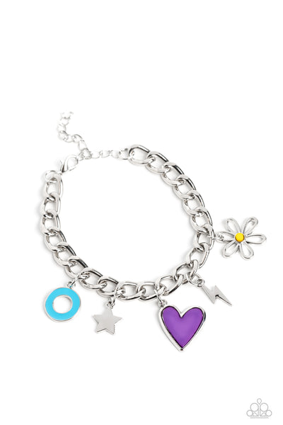 Paparazzi Bracelets & Necklace Set- Turn Up the Charm - Purple