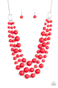 Paparazzi  Necklace -  Everyone Scatter! - Red - SHOPBLINGINGPRETTY