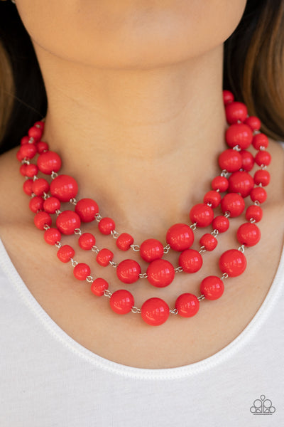 Paparazzi  Necklace -  Everyone Scatter! - Red - SHOPBLINGINGPRETTY