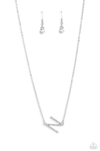 Paparazzi Necklace -INITIALLY Yours - N - White