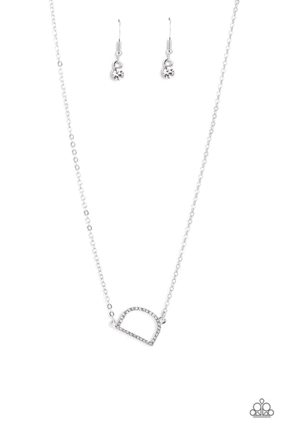 Paparazzi Necklace -INITIALLY Yours - D - White