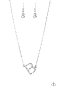 Paparazzi Necklace -INITIALLY Yours - B - White