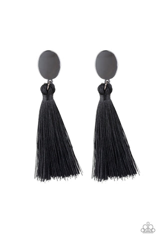 Paparazzi  Earrings - Va Va PLUME - Black - SHOPBLINGINGPRETTY