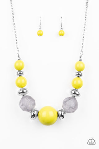 Paparazzi Necklace-Daytime Drama - Yellow - SHOPBLINGINGPRETTY