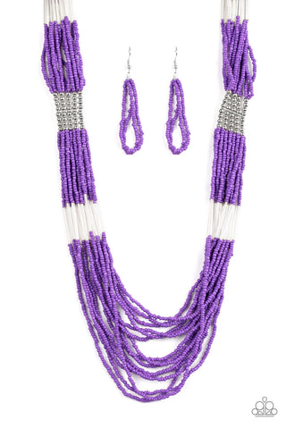 Paparazzi  Necklace -  Let It BEAD - Purple - SHOPBLINGINGPRETTY