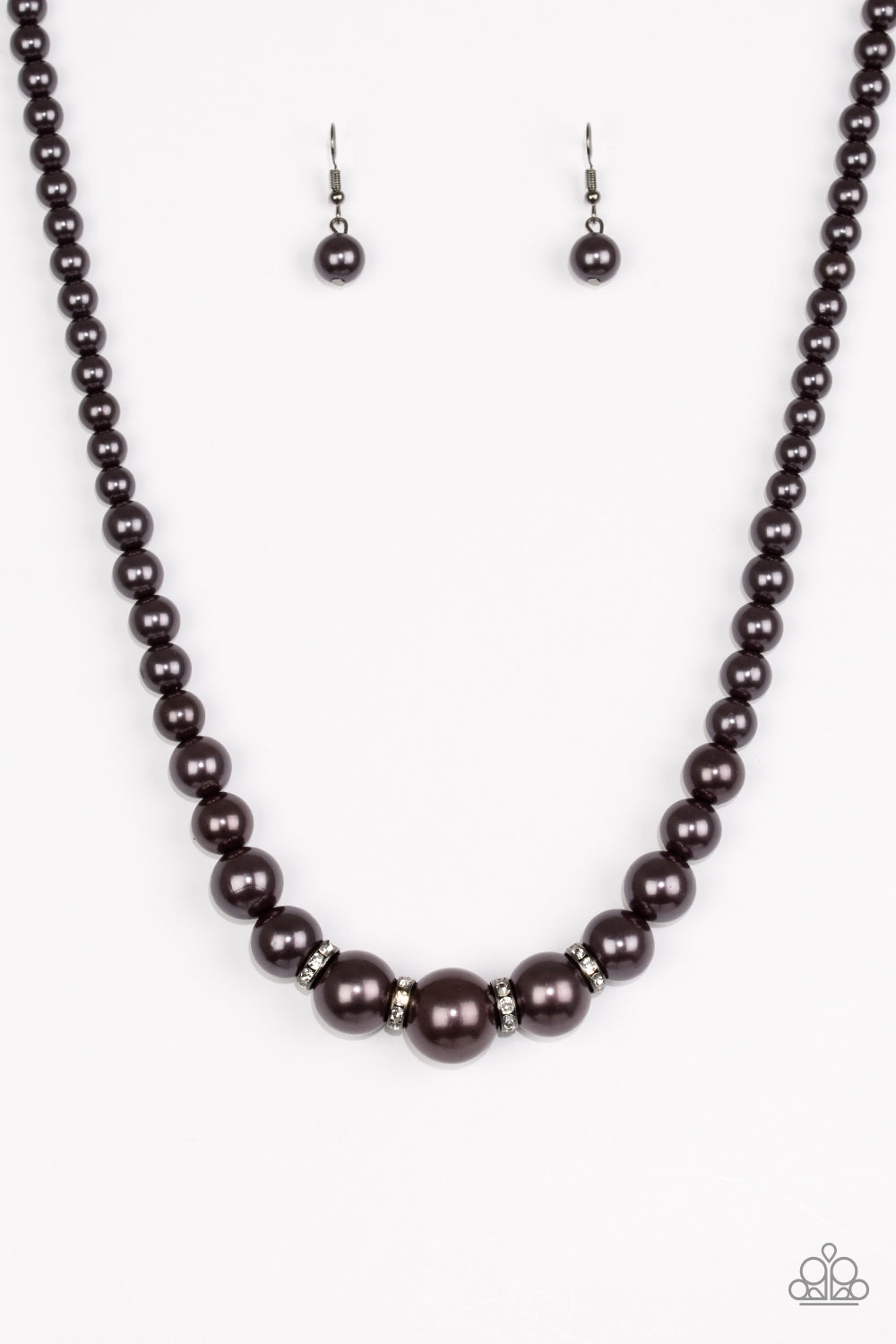 Paparazzi Necklace-   Party Pearls- Gunmetal - SHOPBLINGINGPRETTY